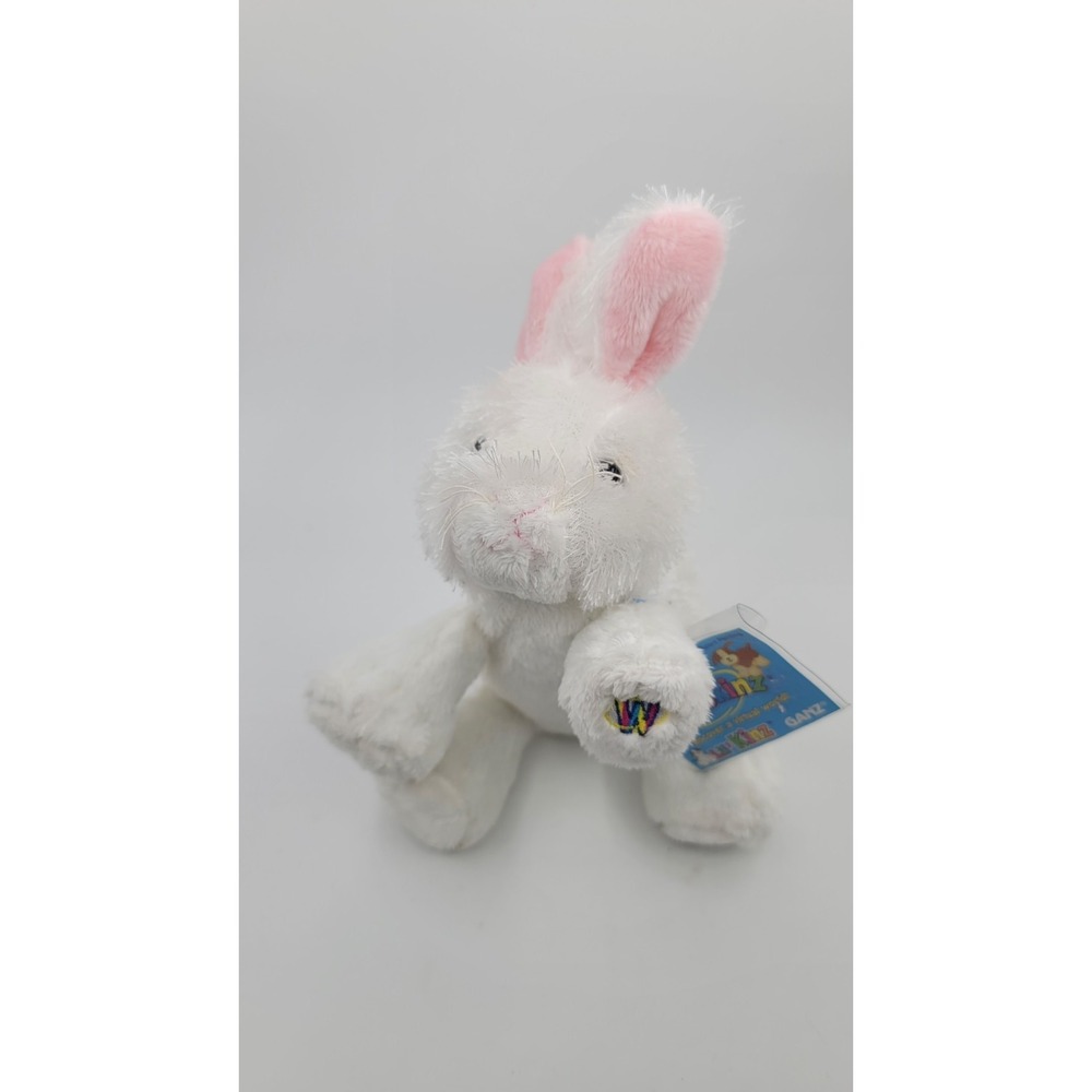Webkinz White Rabbit Plush Stuffed Animal Code HM078 With Tag
